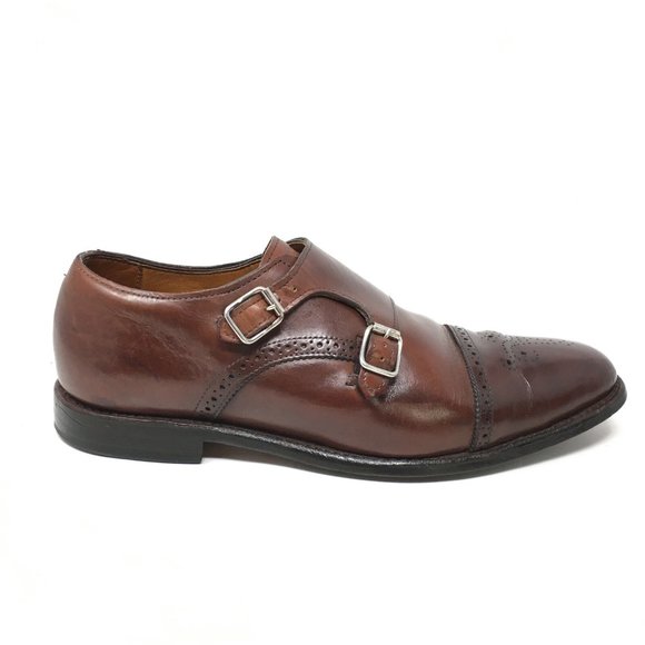 Men\'s Allen Edmonds St John\'s Double Monk Strap Loafers Shoes Size 10 Brown main image 5